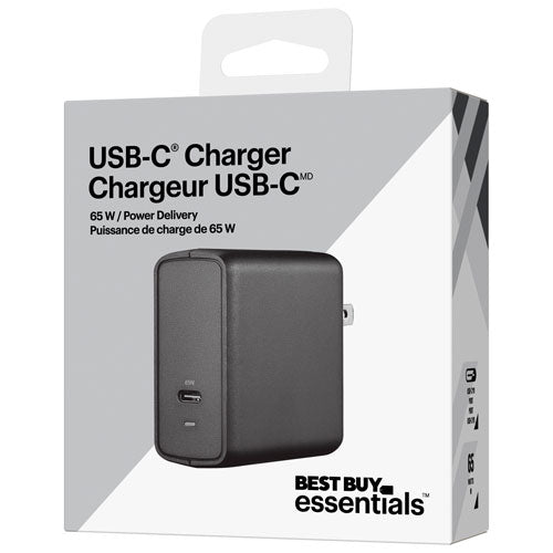 Best Buy Essentials BE-PWLS2-C 65w Power Delivery USB-C Charger - Open Box