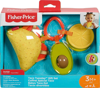 Fisher-Price FXC05 Taco Tuesday Gift Set with 3 Food-Themed Sensory Toys - Open Box