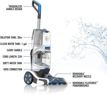 Hoover FH52001 SmartWash Carpet Cleaner Blue/Clear - Pre Owned