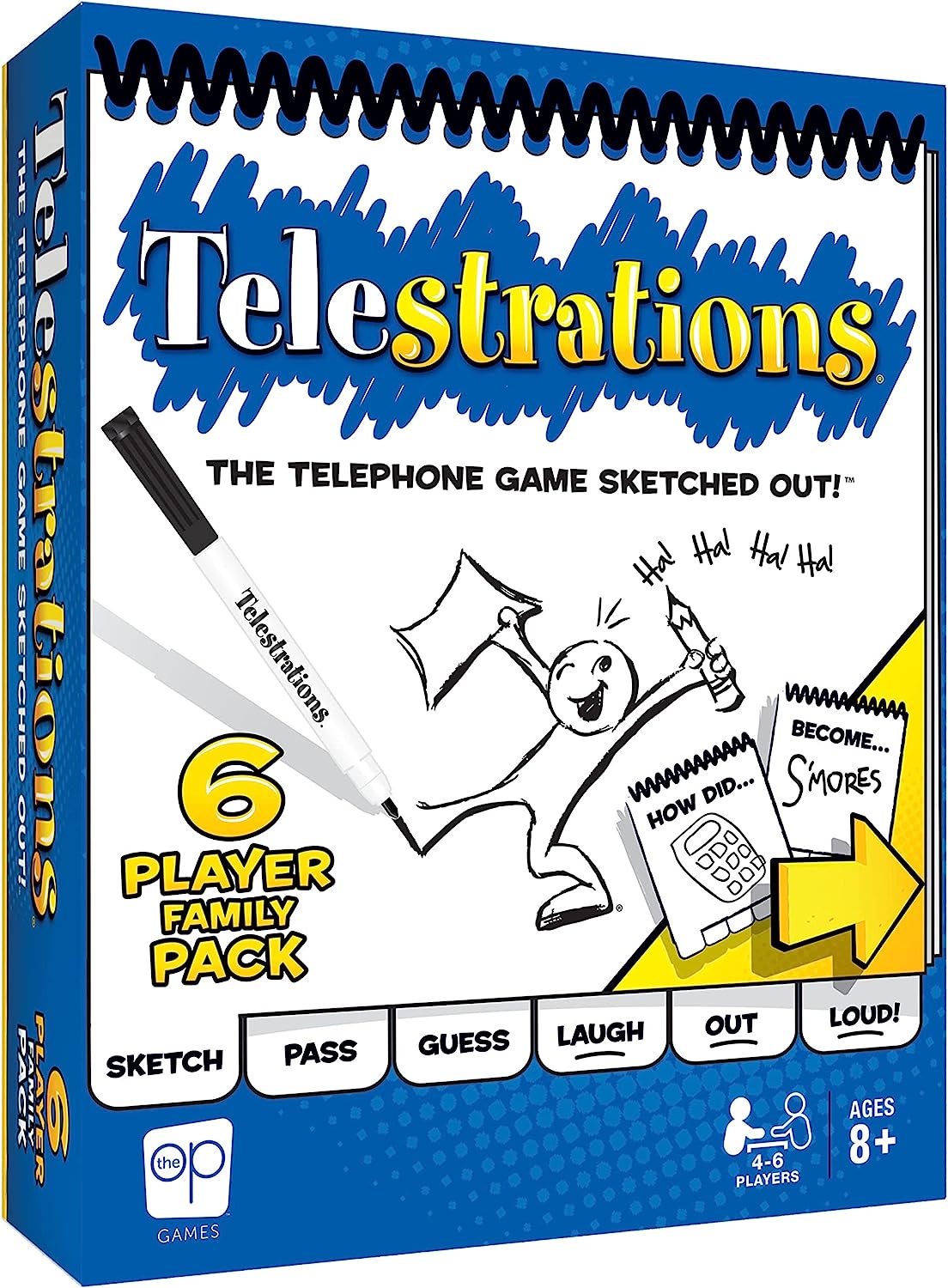Telestrations 6 Player Family Pack Party Board Game - Open Box