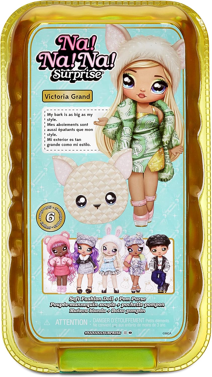 Na! Na! Na! Surprise 2-in-1 Fashion Doll and Metallic Purse Glam Series Victoria Grand - Open Box