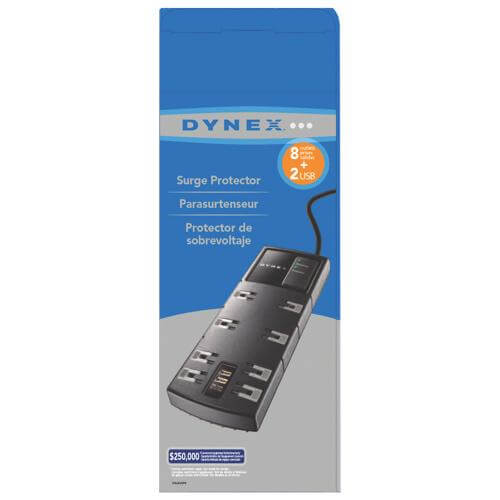 Dynex DX-AVSP8 8-Outlet Surge Protector With USB - Open Box