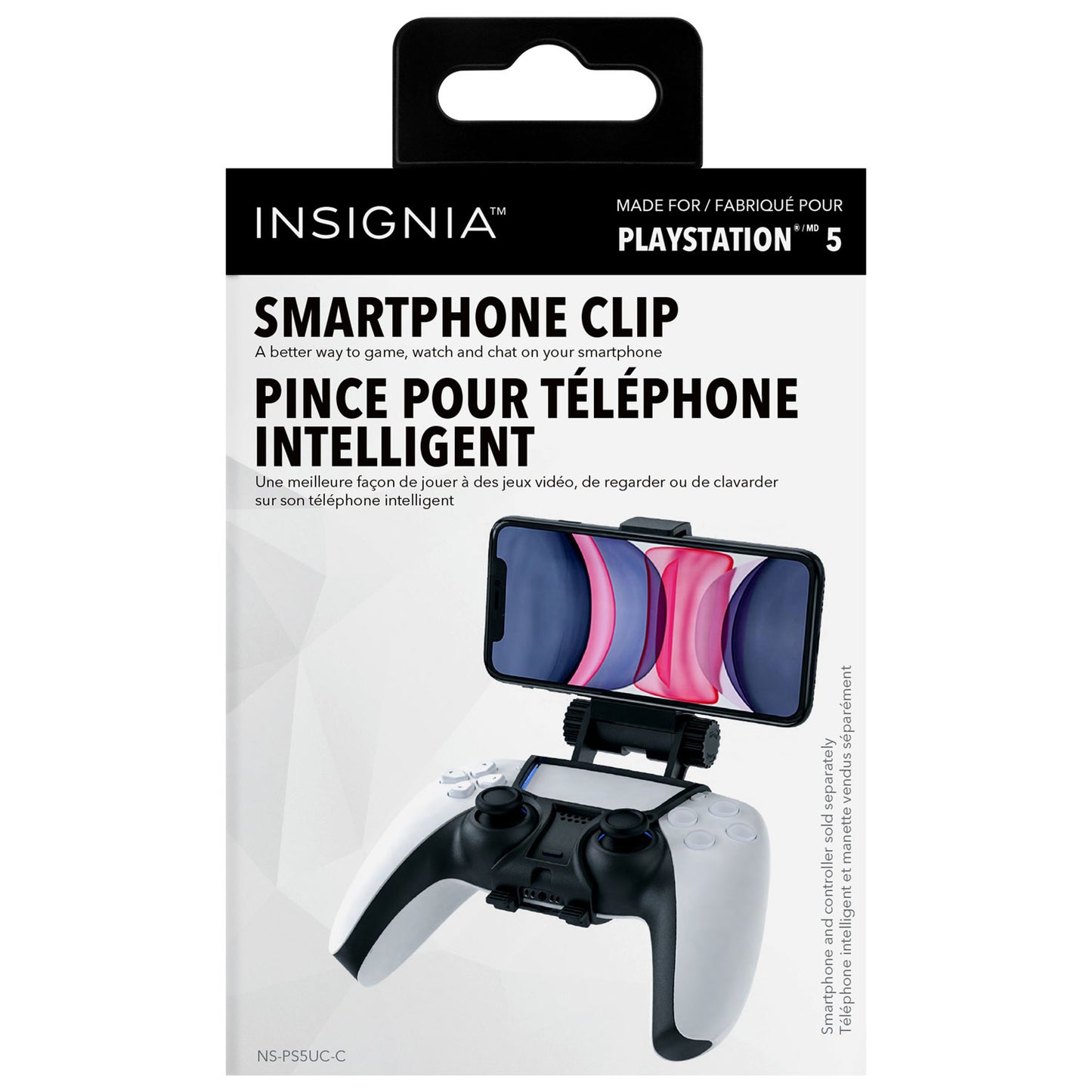 Insignia NS-PS5UCC PS5 DualSense Controller Phone Mount Controller Clip, Black - Open Box