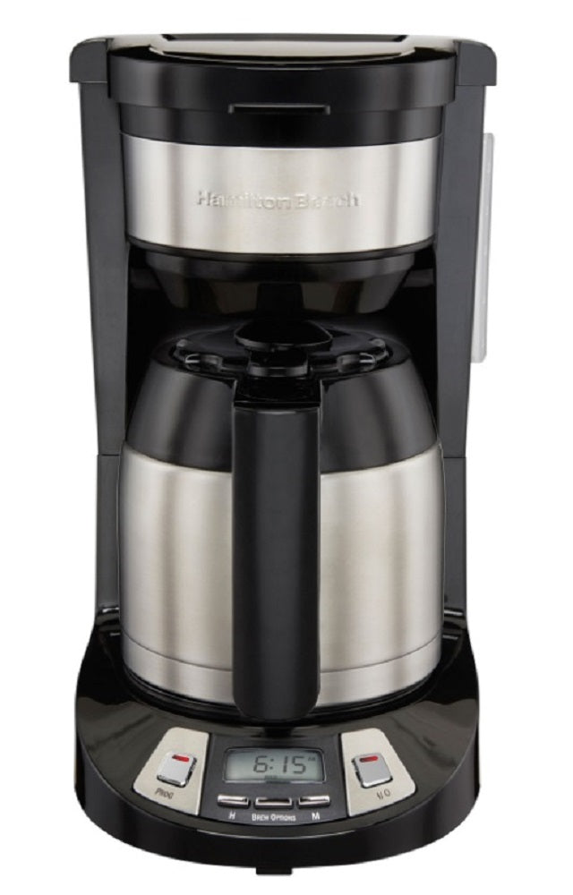 Hamilton Beach 46240C 8 Cup Programmable Coffee Maker With Thermal Carafe, Black - Refurbished