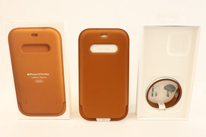 iPhone 12 Pro Max Leather Sleeve-A with MagSafe Saddle Brown - Open Box