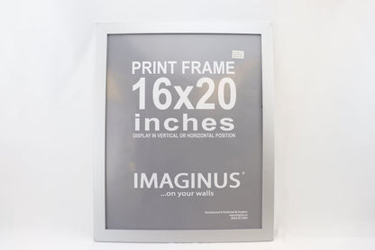 Imaginus MDF Wood Frame (16 x 20 inches) Silver Grey