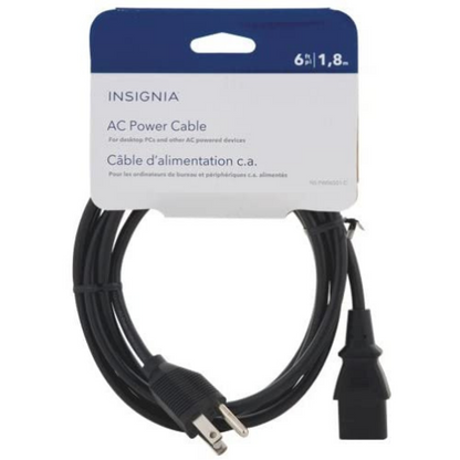 Insignia NS-PW06501C Câble d'alimentation CA de 1,83 m (6 pi) Noir - Boîte ouverte