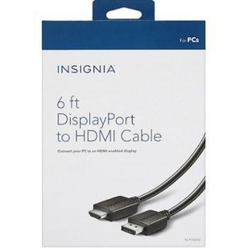 Insignia NS-PD06502C Câble DisplayPort/HDMI de 6 pieds - Boîte ouverte 