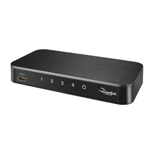 Rocketfish RF-G1501 4-Port HDMI Switch 4K Ultra HD and HDR Compatible Black - Open Box