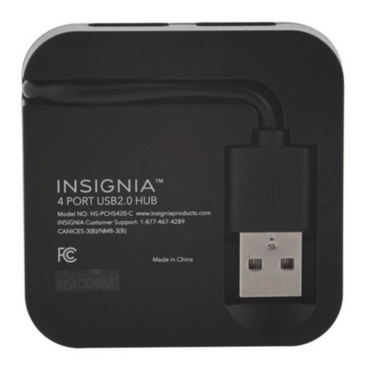 Concentrateur de voyage USB 2.0 à 4 ports NS-PCH5420C d'Insignia - Boîte ouverte 