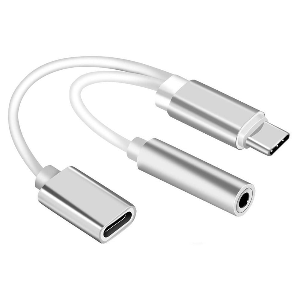 Exian CC092SLV-PK2 Type-C USB to Aux Female Charging Adapter Silver 2PK - Open Box