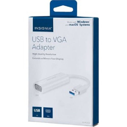 Insignia NS-PCA3V Adaptateur USB vers VGA Blanc - Boîte ouverte