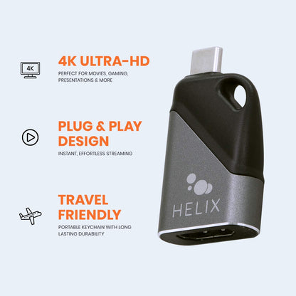 Helix ETHADPMCH USBC TO HDMI Travel Adapter - Open Box