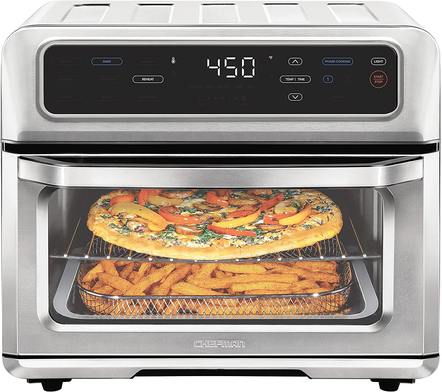 Chefman RJ50-SS-T Toast-Air Convection Air Fryer Toaster Oven 0.88 Cu.Ft. - Open Box