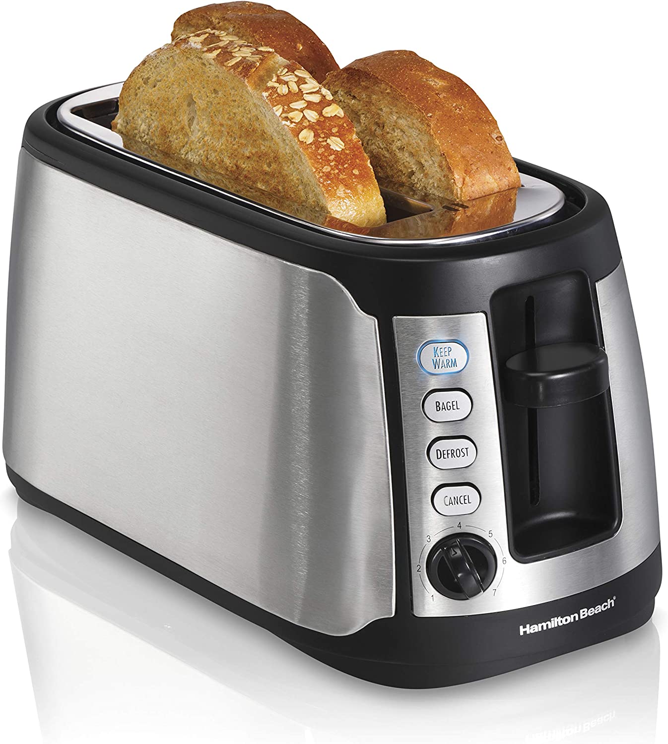 Hamilton Beach 24810C 4-Slice Long Slot Toaster with Keep Warm Stainless Steel - Refurbished