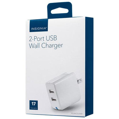 Insignia NS-MAC2U2NW 2-Port USB Wall Charger White - Open Box