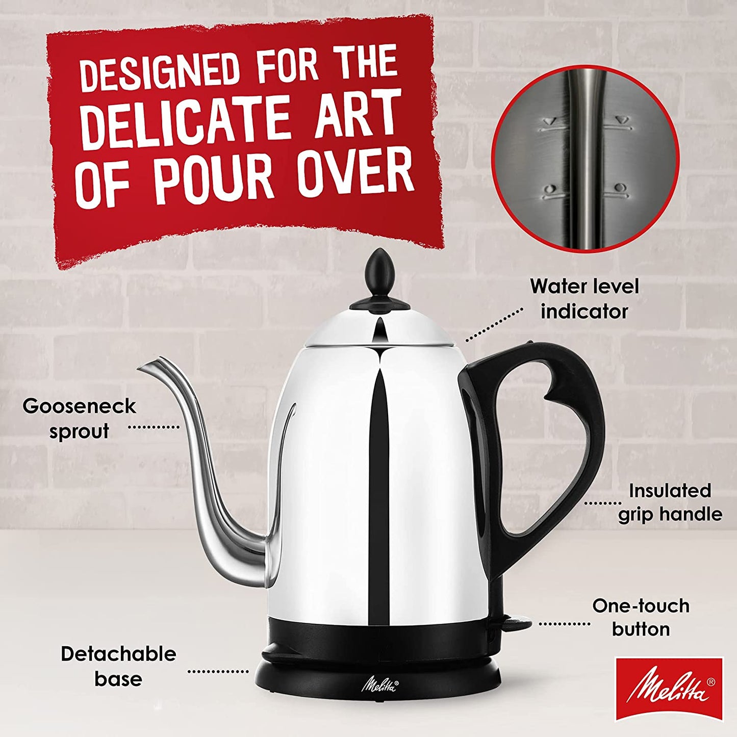 Melitta Deluxe Electric Kettle 1.2L Stainless Steel - Refurbished