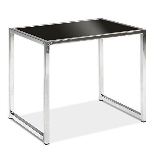 Avenue Six YLD09 Yield End Table, Chrome and Black Glass -  Open Box
