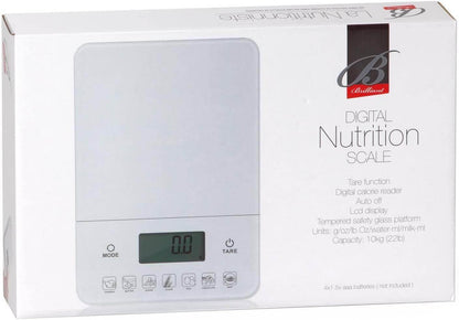 Brilliant 9000 Digital Kitchen Nutrition Scale with Calories and Weight Calculator, White - Open Box