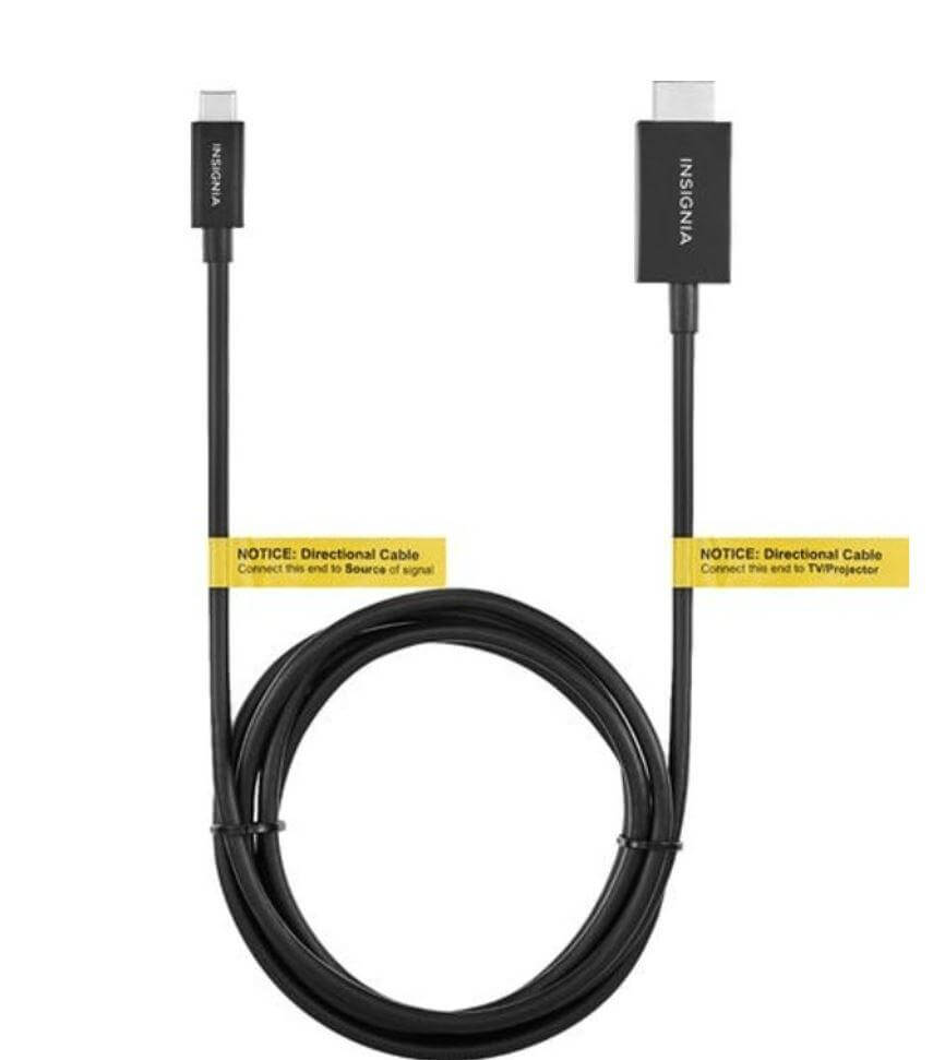 Insignia 6ft USB-C to HDMI Cable 4K Resolution Premium Quality CE Verrosa Retail Inc 