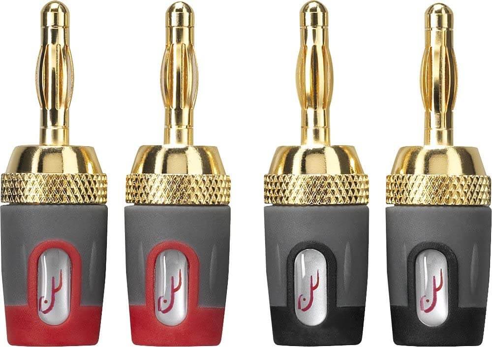 Rocketfish Speaker Cable Banana Plugs 4-Pack - Red/Black Speakers Verrosa Retail Inc 