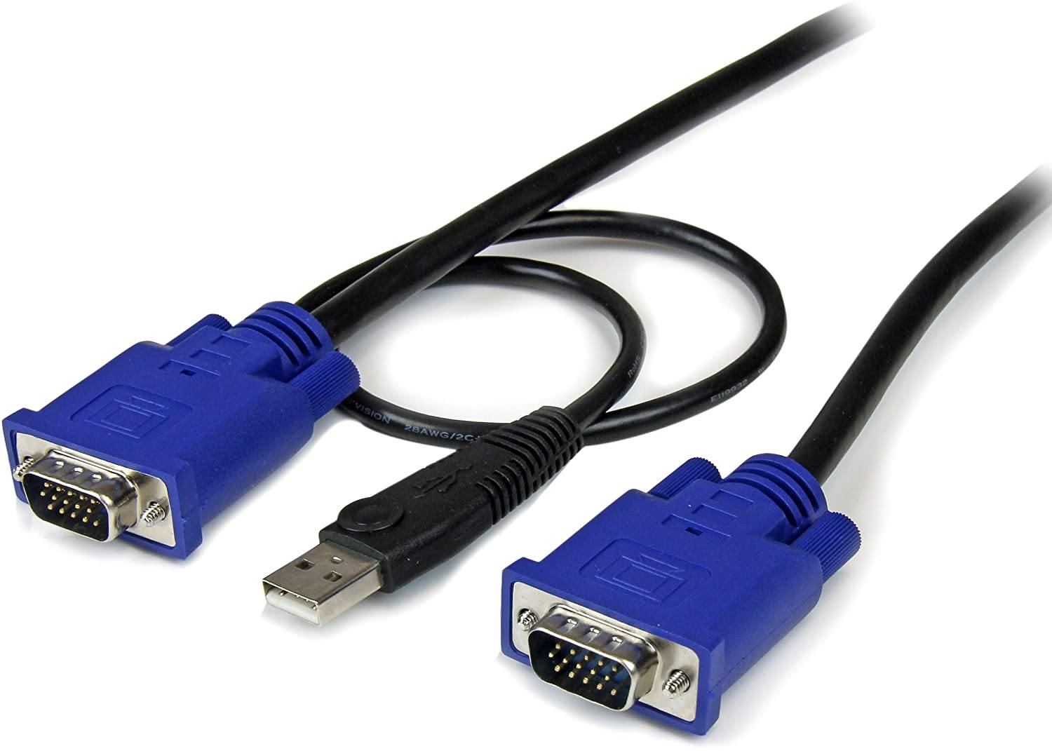 StarTech.com 10ft Ultra Thin USB, VGA, 2-in-1 KVM Cable, SVECONUS10 Personal Computer Verrosa Retail Inc 