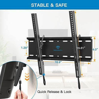 Tilting TV Wall Mount Bracket Low Profile for Most 23-55 Inch LED, LCD, OLED, Plasma Flat Screen TVs Electronics Verrosa Retail Inc 